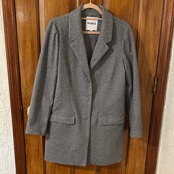 NWOT Women’s‎ BB Dakota Brinleigh Heathered Structured Gray Coat - Picture 3 of 6